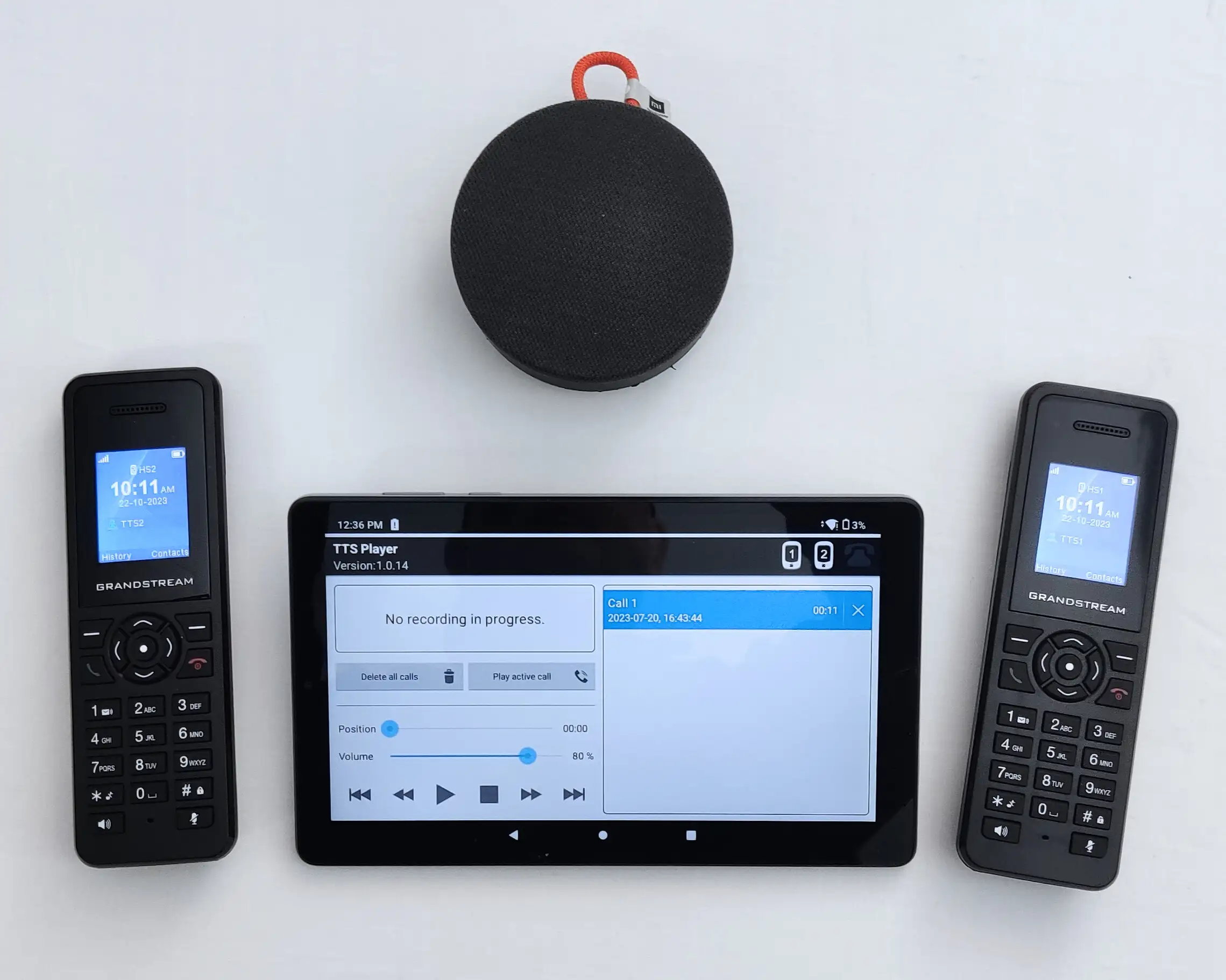 Telefonkoffer mit seinen Komponenten